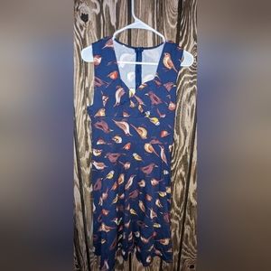 Bird Print Vintage Style Dress